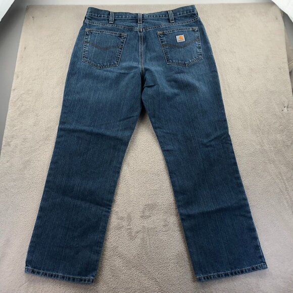 Carhartt Mens Work Jeans Size 38x30 Relaxed Fit Straight Leg Blue Denim Casual - Picture 14 of 14
